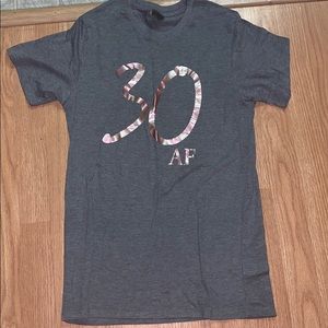 Thirty 30 AF grey rose gold foil tee shirt small